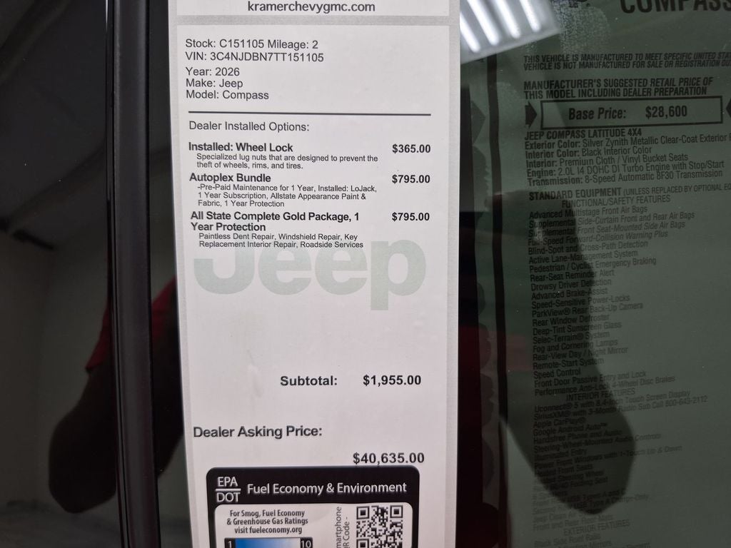 2026 Jeep Compass Latitude Altitude