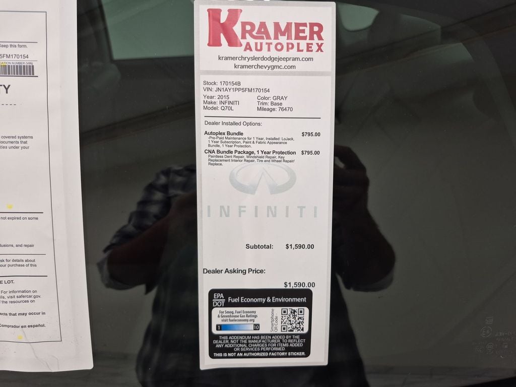 2015 INFINITI Q70L 4DR SDN V8 RWD