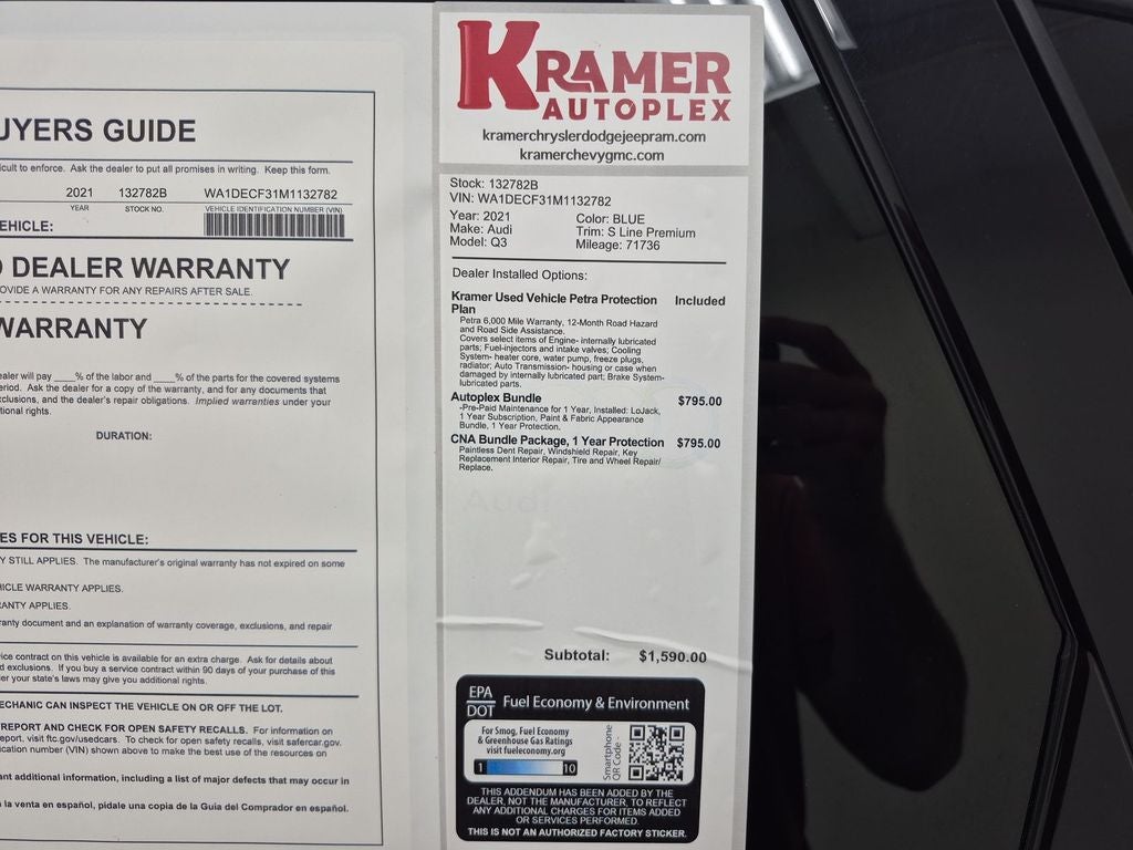 2021 Audi Q3 Premium 45 TFSI S line quattro Tiptronic