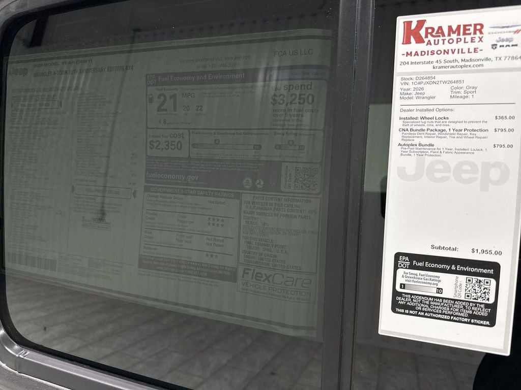 2026 Jeep Wrangler WRANGLER 4-DOOR 85TH ANNIVERSARY EDITION