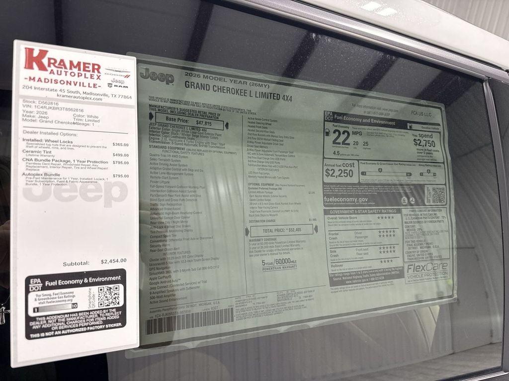 2026 Jeep Grand Cherokee GRAND CHEROKEE L LIMITED 4X4