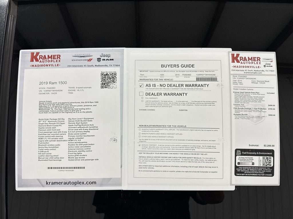 2019 RAM 1500 Big Horn/Lone Star Crew Cab 4x2 5'7' Box