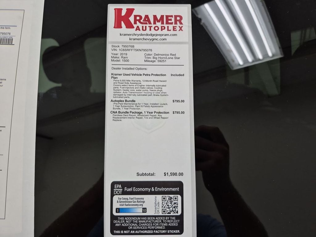 2019 RAM 1500 Big Horn/Lone Star Crew Cab 4x4 5'7' Box