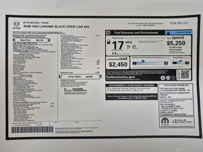 2019 RAM 1500 Laramie Crew Cab 4x4 5'7' Box