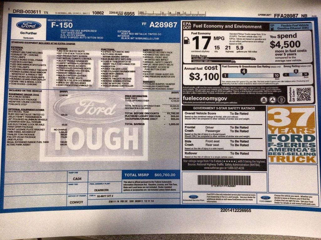 2015 Ford F-150 Platinum