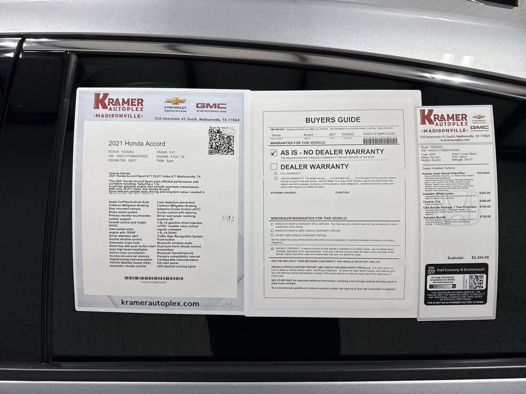 2021 Honda Accord Sport