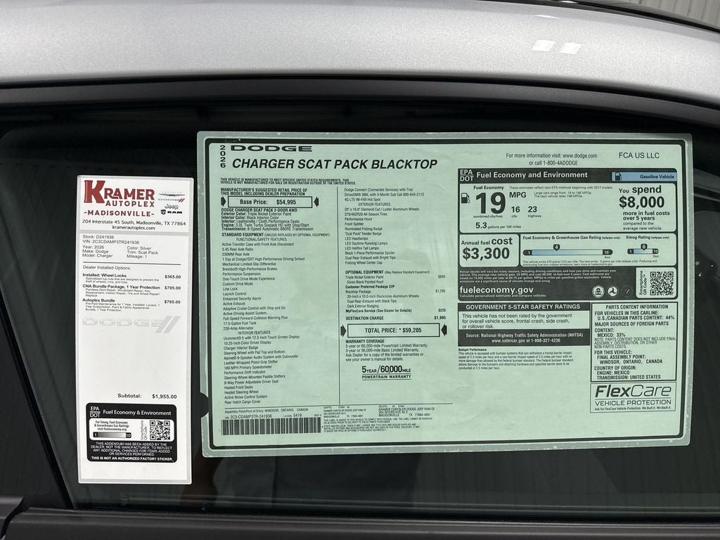 2026 Dodge Charger CHARGER SCAT PACK 2-DOOR AWD