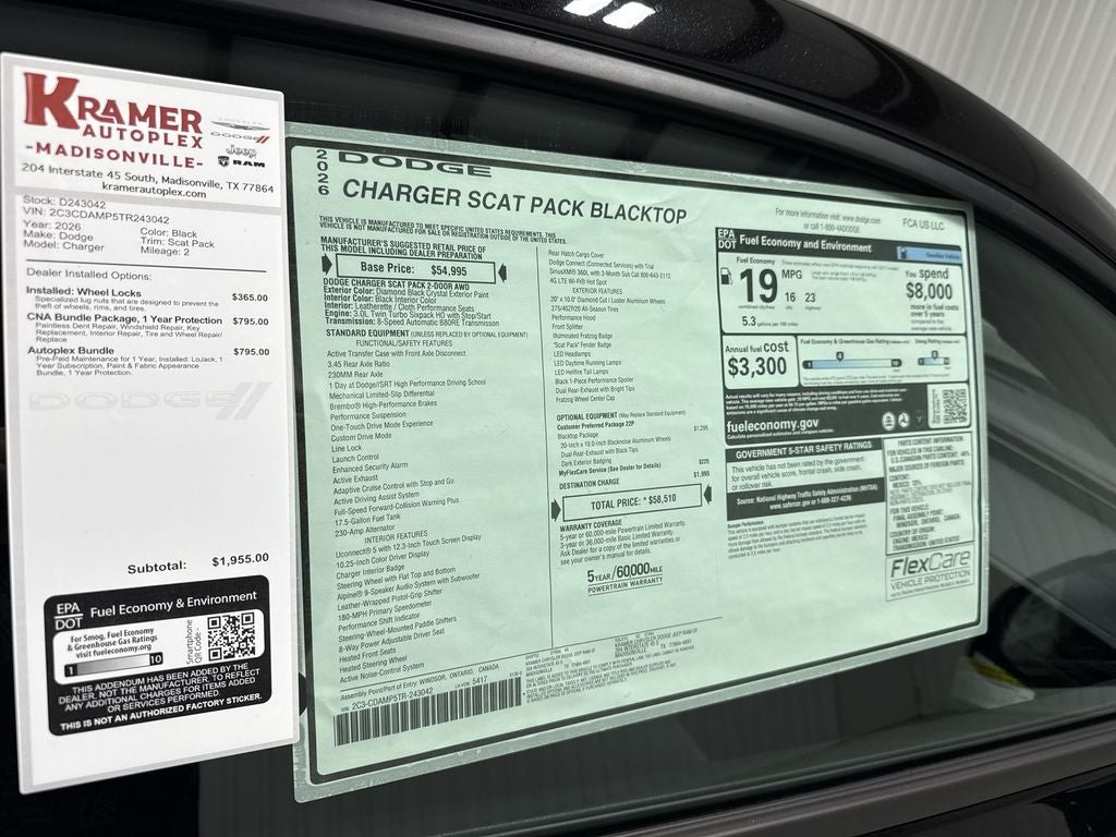 2026 Dodge Charger CHARGER SCAT PACK 2-DOOR AWD
