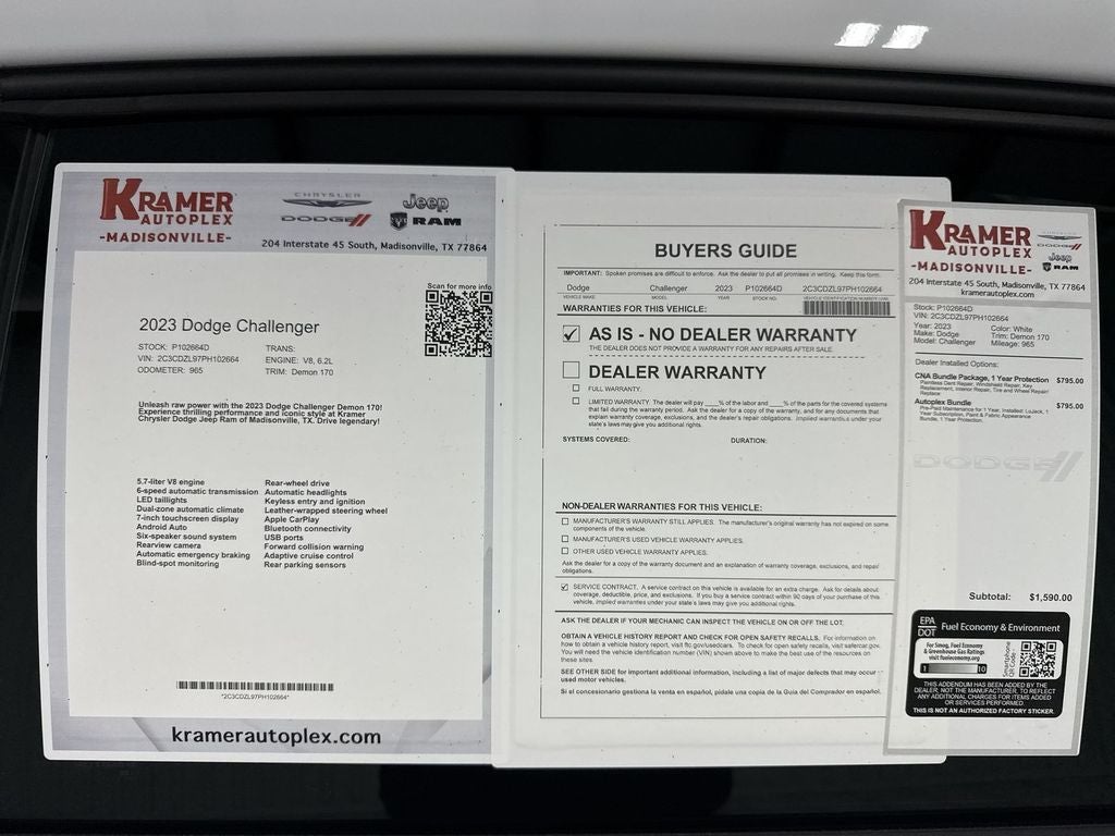 2023 Dodge Challenger SRT Demon