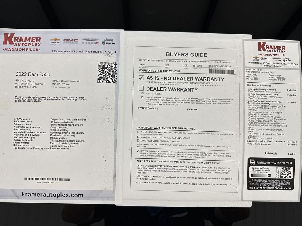 2022 RAM Ram 2500 Tradesman