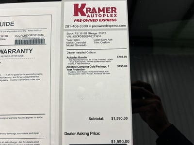 2023 Chevrolet Silverado 1500 4WD Crew Cab Short Bed Custom