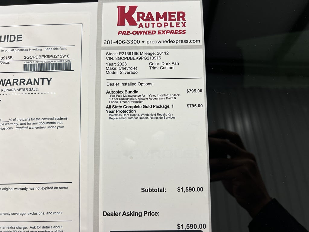 2023 Chevrolet Silverado 1500 4WD Crew Cab Short Bed Custom