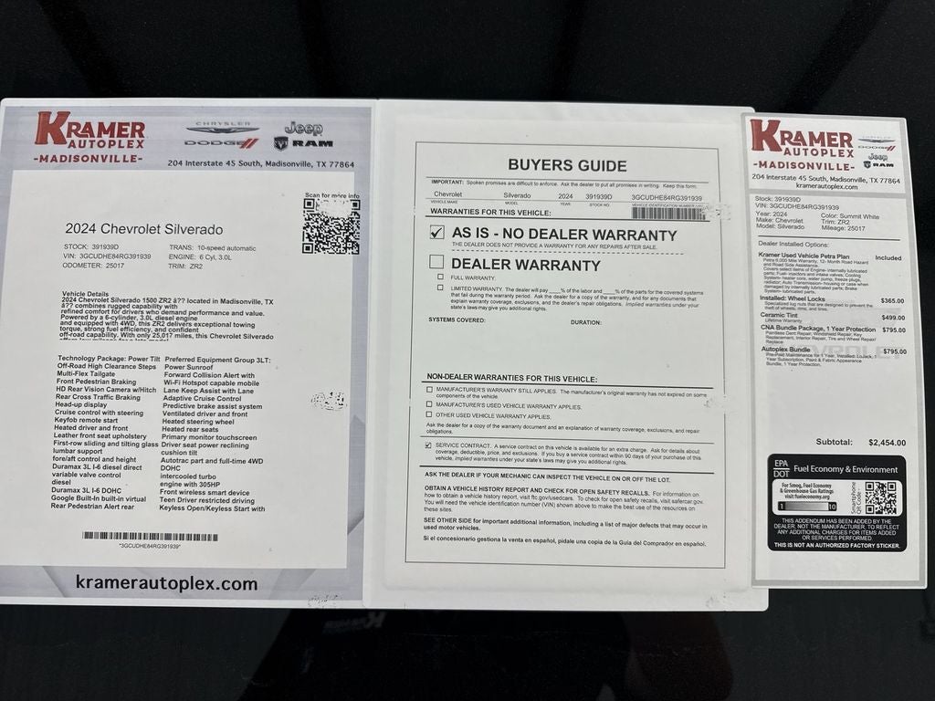 2024 Chevrolet Silverado 1500 4WD Crew Cab Short Bed ZR2