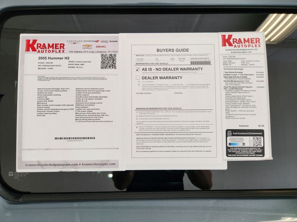 2005 HUMMER H2 SUV
