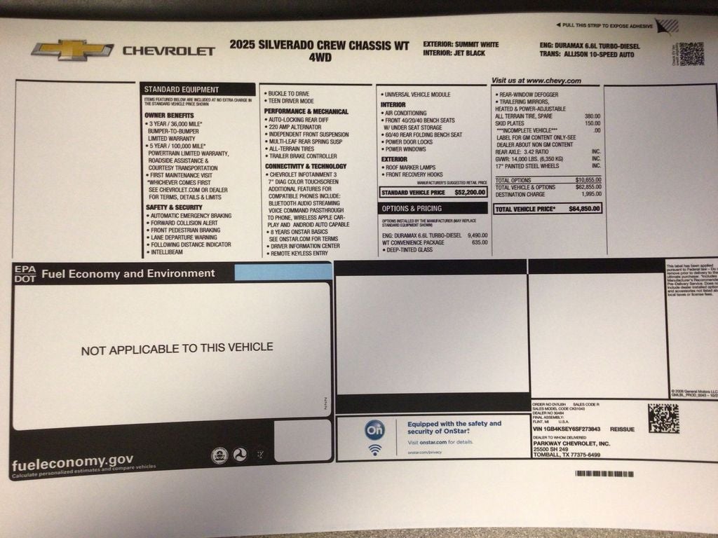 2025 Chevrolet Silverado 3500 HD Chassis Cab Work Truck