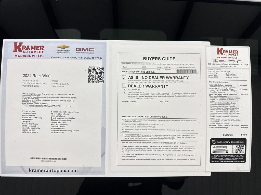 2024 RAM 3500 Laramie Crew Cab 4x4 6'4" Box