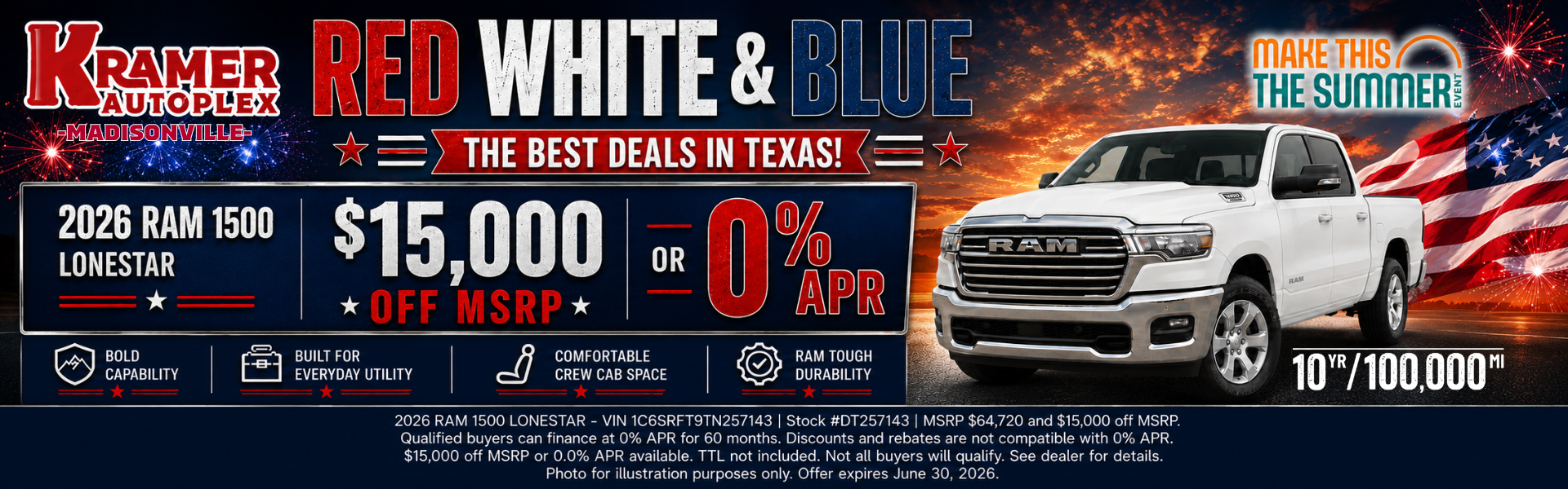 Kramer CDJR Madisonville June Incentives