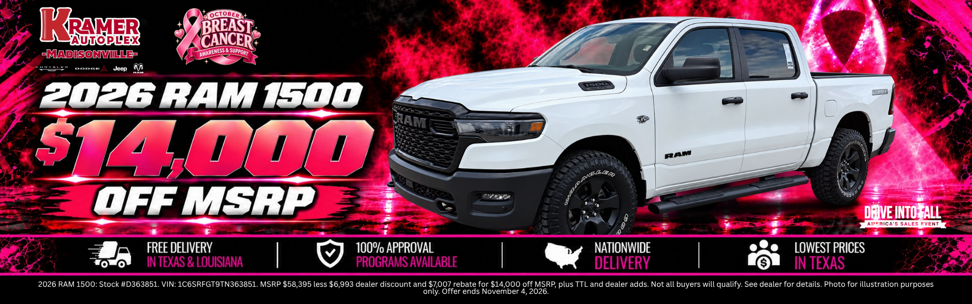 Kramer CDJR Madisonville October 2026 Incentives