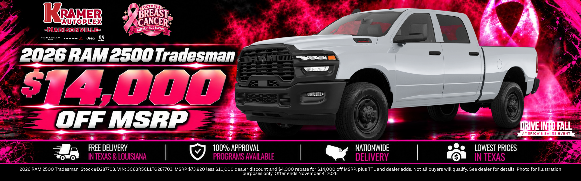 Kramer CDJR Madisonville October 2026 Incentives