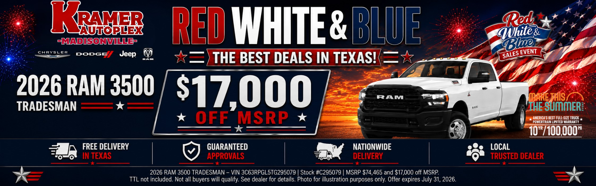 Kramer CDJR Madisonville July Incentives