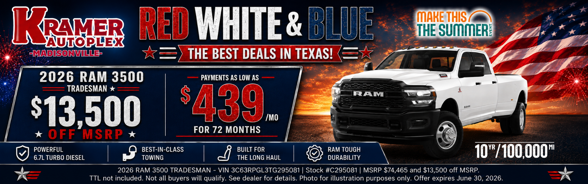 Kramer CDJR Madisonville June Incentives