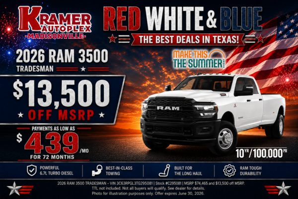 Kramer CDJR Madisonville June Incentives