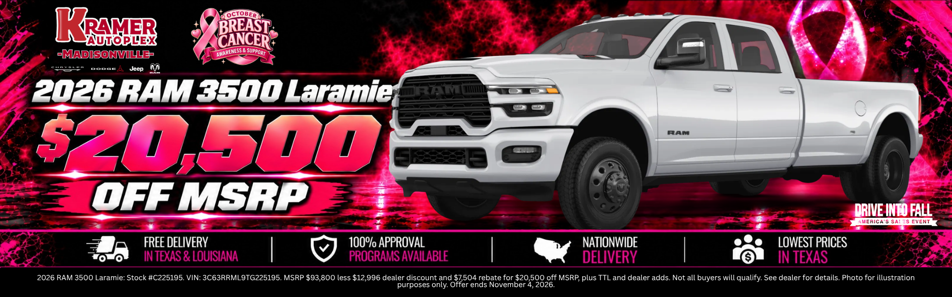 Kramer CDJR Madisonville October 2026 Incentives