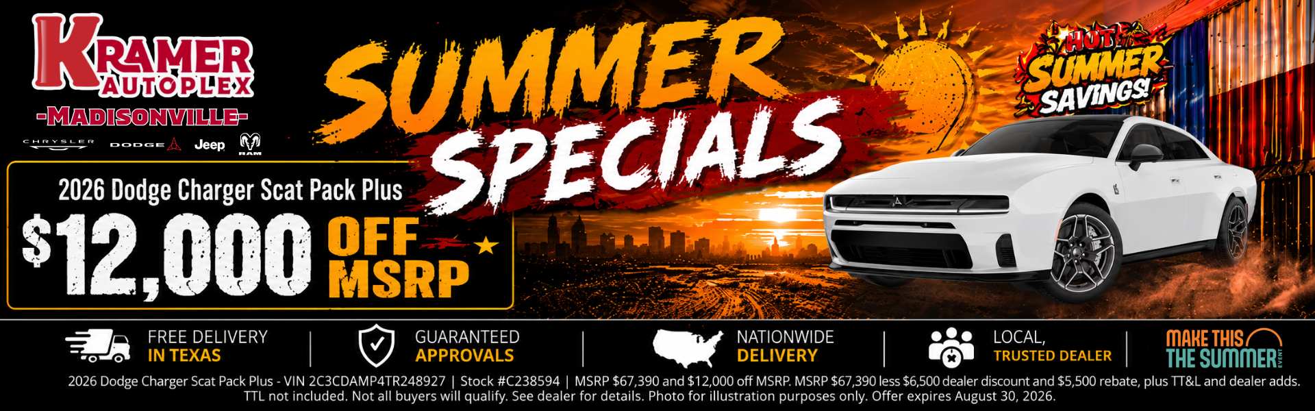 Kramer CDJR Madisonville August Incentives