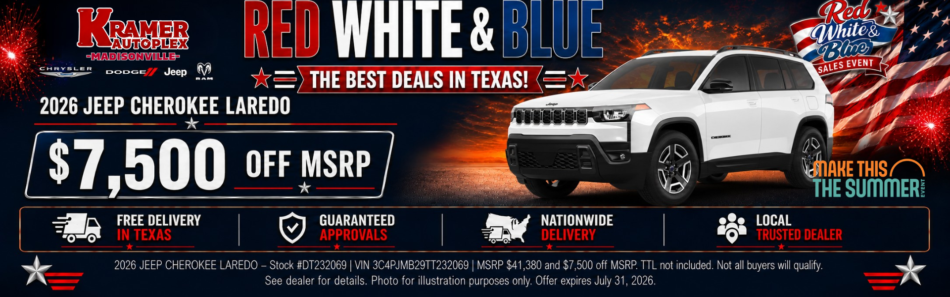 Kramer CDJR Madisonville July Incentives