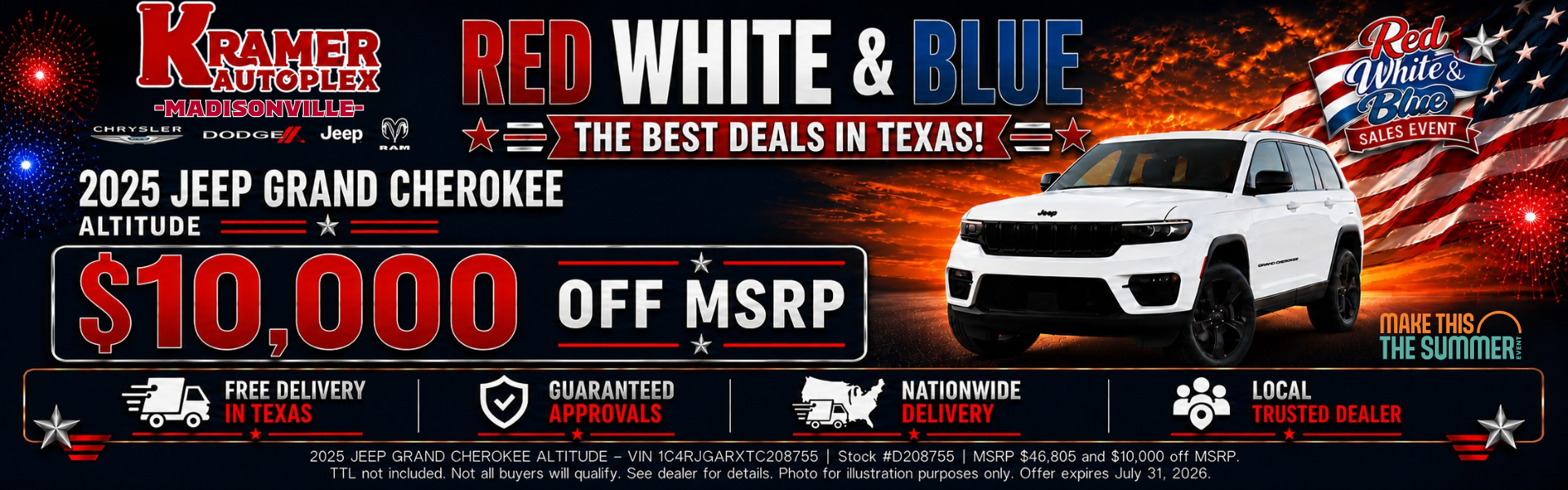 Kramer CDJR Madisonville July Incentives