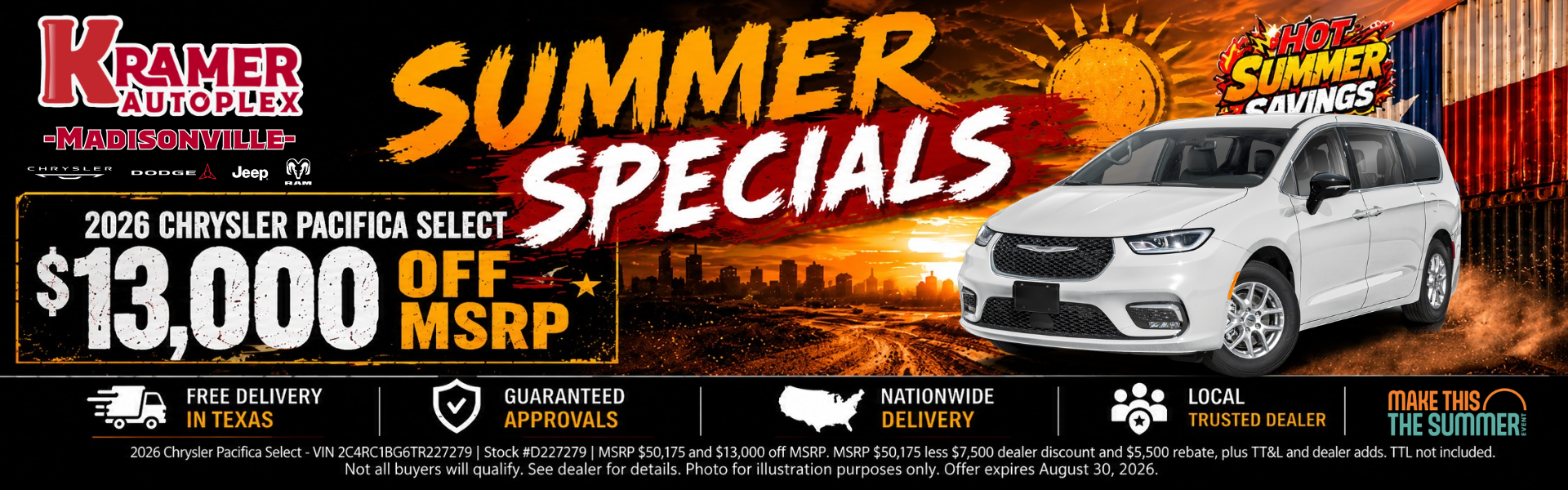 Kramer CDJR Madisonville August Incentives
