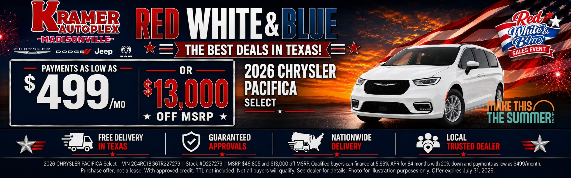 Kramer CDJR Madisonville July Incentives